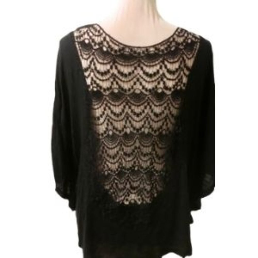 Lace Back Batwing Top